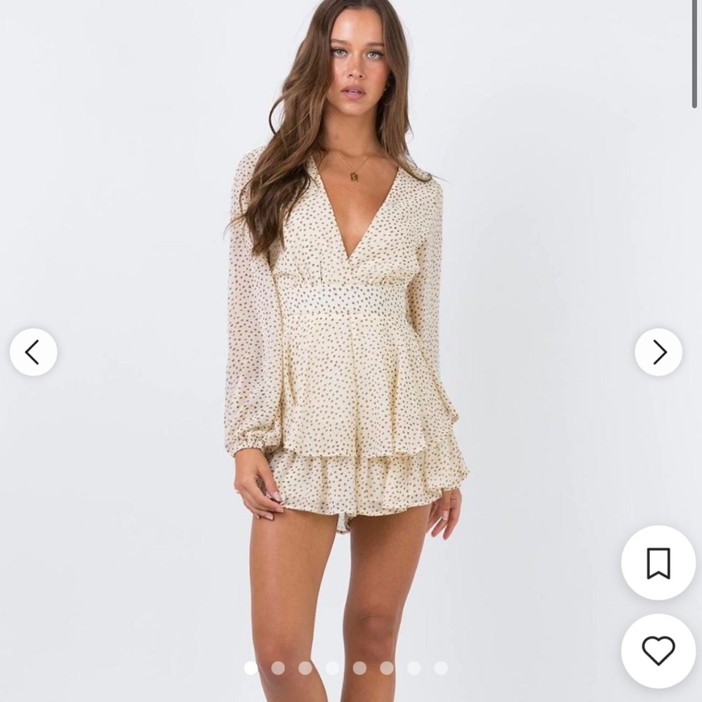 Princess Polly Women's Cream Playsuit-romper